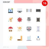 16 ícones criativos, sinais e símbolos modernos de código humano, código de barras imac, pacote editável de elementos de design de vetores criativos