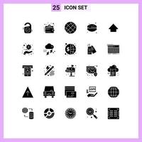 25 ícones criativos sinais modernos e símbolos de seta francês macaroon comunicação sobremesa globo elementos de design de vetores editáveis