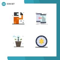 conjunto de ícones planos de interface móvel de 4 pictogramas de elementos de design de vetor editável de ideia móvel de assassino