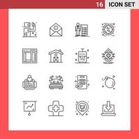 16 ícones criativos sinais modernos e símbolos de porcentagem de desconto de e-mail quente reunindo elementos de design de vetores editáveis