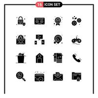 16 ícones criativos sinais modernos e símbolos de ataque natureza dia distintivo de páscoa elementos de design vetoriais editáveis vetor