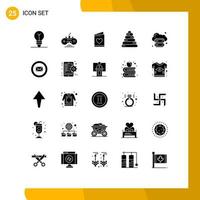 25 ícones criativos sinais modernos e símbolos de elementos de design vetoriais editáveis de brinquedo de cartão de nuvem de infraestrutura vetor