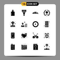 16 ícones criativos sinais e símbolos modernos do homem agricultor dia da folha editável elementos de design vetorial vetor
