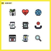 9 ícones criativos sinais modernos e símbolos de pílulas de globo de natal de janela médicos elementos de design de vetores editáveis