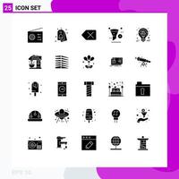 conjunto de 25 sinais de símbolos de ícones de interface do usuário modernos para grandes ideias de venda filtro de lixo transparente elementos de design de vetores editáveis