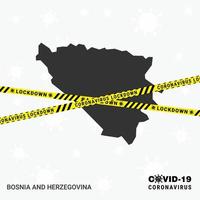 modelo de bloqueio de mapa do país da bósnia e herzegovina para pandemia de coronavírus para interromper a transmissão de vírus modelo de conscientização covid 19 vetor