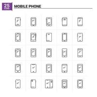 25 ícone do telefone móvel conjunto de fundo vetorial vetor