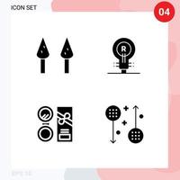 4 interface do usuário pacote de glifos sólidos de sinais e símbolos modernos de aspargos cosméticos conceito logotipo pó elementos de design vetoriais editáveis vetor