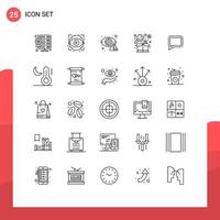 conjunto moderno de pictograma de 25 linhas de elementos de design de vetores editáveis de negócios de gráficos de produtos na Internet