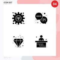 conjunto de sinais de símbolos de ícones de interface do usuário modernos para pergunta de preferência de diamante ecológico investimento elementos de design de vetores editáveis