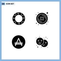 4 ícones criativos sinais modernos e símbolos de elementos de design vetoriais editáveis de pão de botão fechado austral de seguro vetor