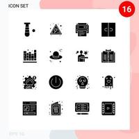pacote de ícones de vetores de estoque de 16 sinais e símbolos de linha para educação de volta às aulas, impressão de decoração de interiores, elementos de design de vetores editáveis
