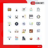 pacote de cores planas de 25 símbolos universais de elementos de design de vetores editáveis de imagens de crescimento de poder de negócios em crescimento