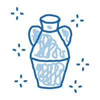 ícone de doodle de vaso de barro acabado ilustração desenhada à mão vetor