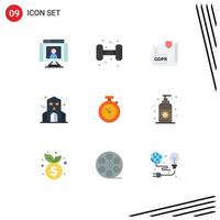 9 ícones criativos sinais e símbolos modernos de elementos de design de vetores editáveis de página de halloween de peso assombrado