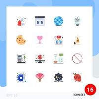 16 ícones criativos sinais e símbolos modernos de solução alimentar compartilham um pacote editável de ideias leves de elementos de design de vetores criativos