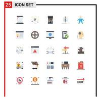 25 ícones criativos, sinais e símbolos modernos de pessoas, jogo infantil, ciência, poluição, elementos editáveis de design vetorial vetor
