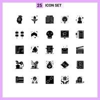 25 ícones criativos sinais modernos e símbolos de lâmpada de treinamento de idéia de lâmpada aprendendo elementos de design de vetores editáveis