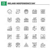 25 ícone do dia da independência da irlanda conjunto de fundo vetorial vetor