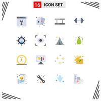 conjunto de 16 sinais de símbolos de ícones de interface do usuário modernos para motivação de campo de carreira pessoal pacote editável de elementos de design de vetores criativos
