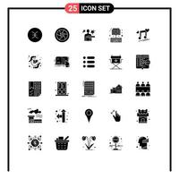 25 ícones criativos sinais e símbolos modernos de vírus de educação de nó de música ebook elementos de design de vetores editáveis on-line