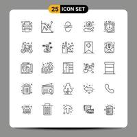 25 ícones criativos sinais modernos e símbolos de venda comércio eletrônico ucrânia relógio dinheiro na mão editável elementos de design vetorial vetor
