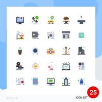 conceito de 25 cores planas para sites móveis e aplicativos, espaço doce, seguro, bolo de comida, elementos de design vetorial editáveis vetor