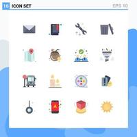 16 ícones criativos sinais modernos e símbolos de opções de localização de coco mapear lixo pacote editável de elementos de design de vetores criativos