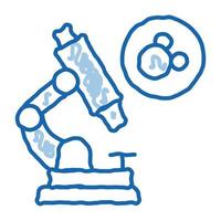 microscópio para medicina ícone doodle ilustração desenhada à mão vetor