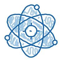 átomo molécula doodle ícone mão desenhada ilustração vetor