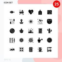 pacote de ícones vetoriais de estoque de 25 sinais e símbolos de linha para celebração de preços de aniversário, dinheiro, amor, elementos de design de vetores editáveis