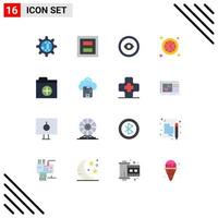 16 ícones criativos sinais modernos e símbolos da interface de exibição de seção de relógio de tempo pacote editável de elementos de design de vetores criativos