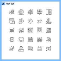 pacote de ícones vetoriais de estoque de 25 sinais e símbolos de linha para decoração de imagem de dinheiro de interface de cartão elementos de design de vetores editáveis