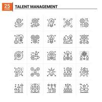 25 conjunto de ícones de gestão de talentos vector background