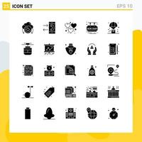 25 ícones criativos, sinais modernos e símbolos de balões, saudações de saída felizes reproduzem elementos de design de vetores editáveis