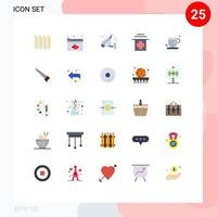 pacote de interface do usuário de 25 cores planas básicas de elementos de design de vetores editáveis de filme de pausa para chá