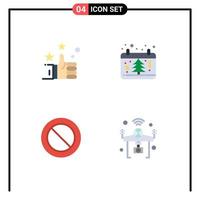 grupo de símbolos de ícone universal de 4 ícones planos modernos de favoritos cancelar elementos de design de vetores editáveis de drone de árvore de calendário