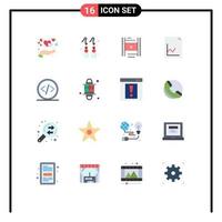 pacote de interface de usuário de 16 cores planas básicas de código de desenvolvimento vedio gráfico analítico pacote editável de elementos de design de vetores criativos