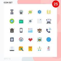 conjunto de 25 sinais de símbolos de ícones de interface do usuário modernos para configuração de transporte de ideia de ouvido cog elementos de design de vetores editáveis