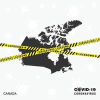 modelo de bloqueio de mapa do país do canadá para pandemia de coronavírus para interromper a transmissão de vírus modelo de conscientização de 19 anos vetor