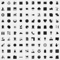 conjunto de 100 ícones universais vetor