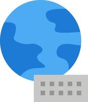 modelo de banner de ícone de vetor de ícone de cor plana de marketing do globo mundial