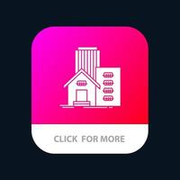 edifício imobiliário apartamento escritório móvel app botão android e ios versão glifo vetor