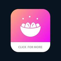 tigela celebração ninho de ovo de páscoa botão de aplicativo móvel android e ios versão glifo vetor