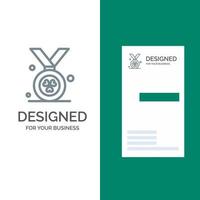 design de logotipo cinza da irlanda de medalha de prêmio e modelo de cartão de visita vetor