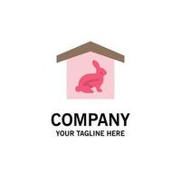 coelho de casa modelo de logotipo de negócios de páscoa cor plana vetor