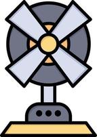 modelo de banner de ícone de vetor de ícone de cor plana de máquina doméstica de ventilador elétrico