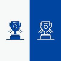 Copa do prêmio Irlanda linha e glifo ícone sólido banner azul linha e glifo ícone sólido banner azul vetor