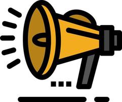 alto-falante alto-falante anúncio de voz plana modelo de banner de ícone de vetor de cor