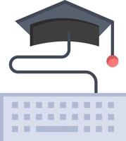 modelo de banner de ícone de vetor de graduação de educação de teclado chave